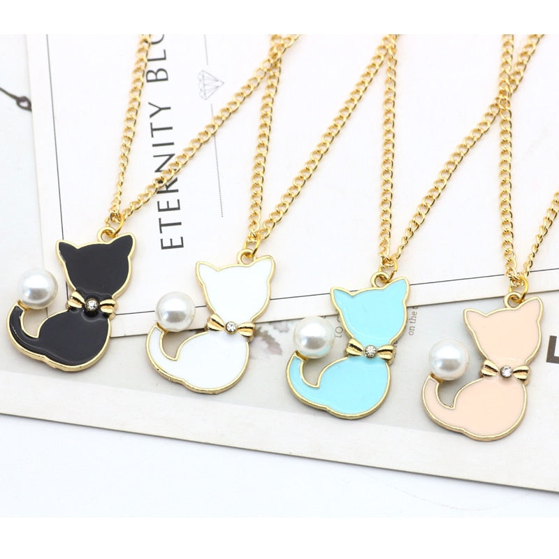 Enamel Cat Necklace
