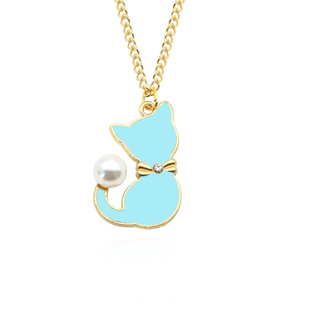 Enamel Cat Necklace