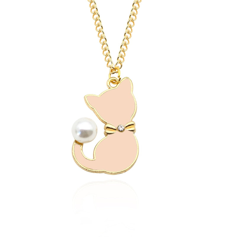 Enamel Cat Necklace