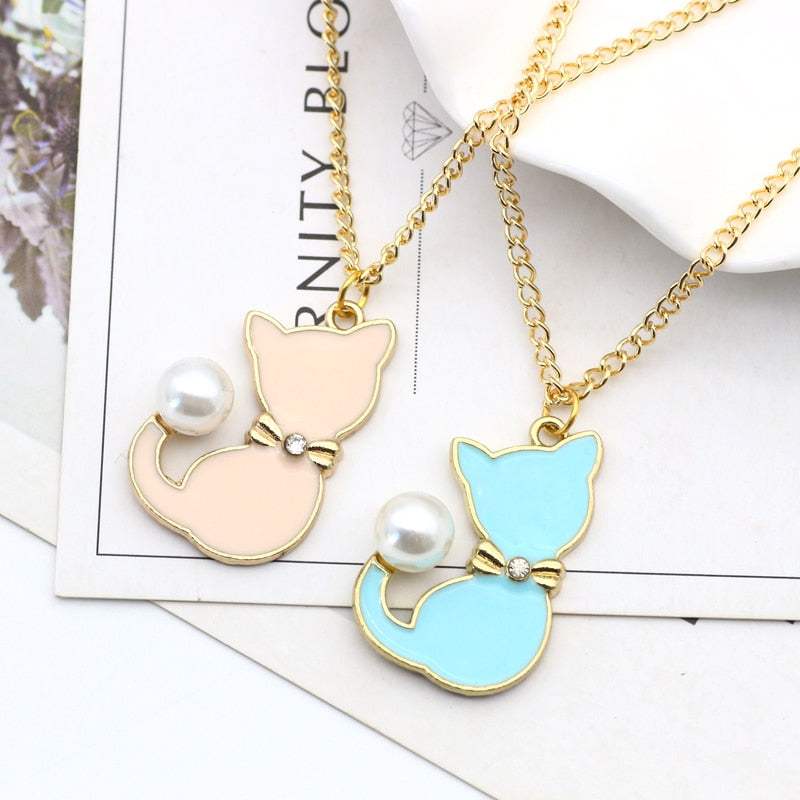 Enamel Cat Necklace