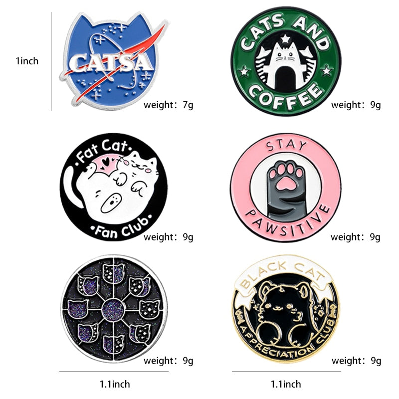 Enamel Cat Pins