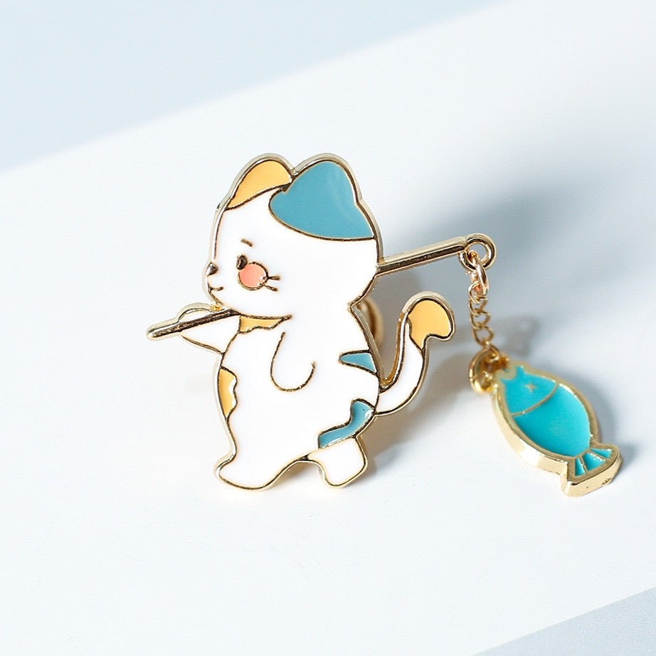 Fishing cat Pin