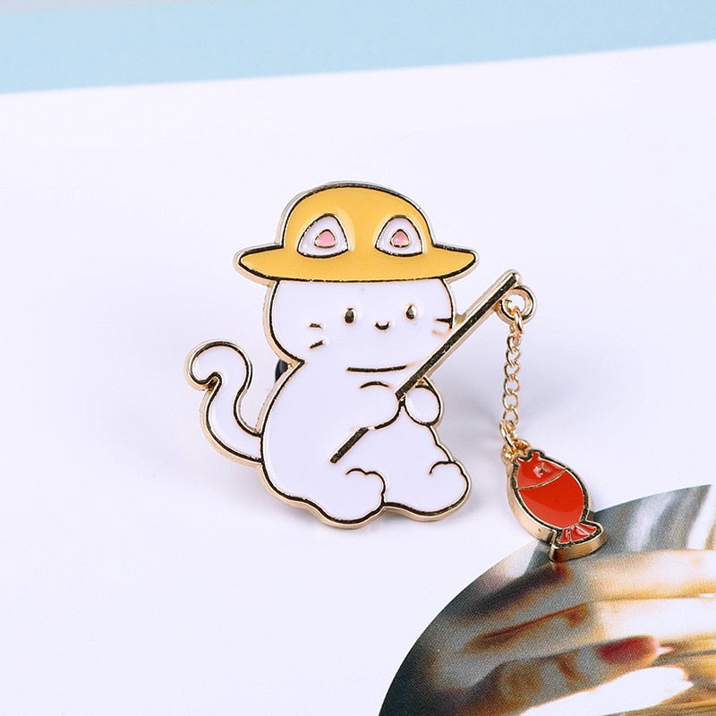 Fishing cat Pin