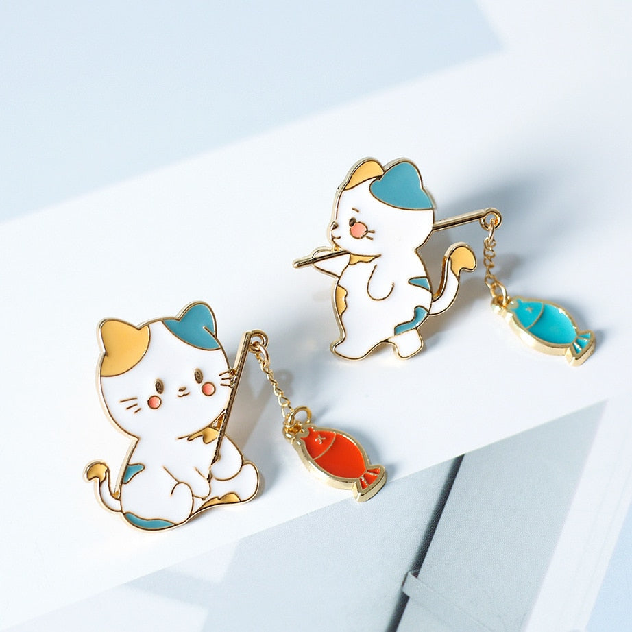 Fishing cat Pin