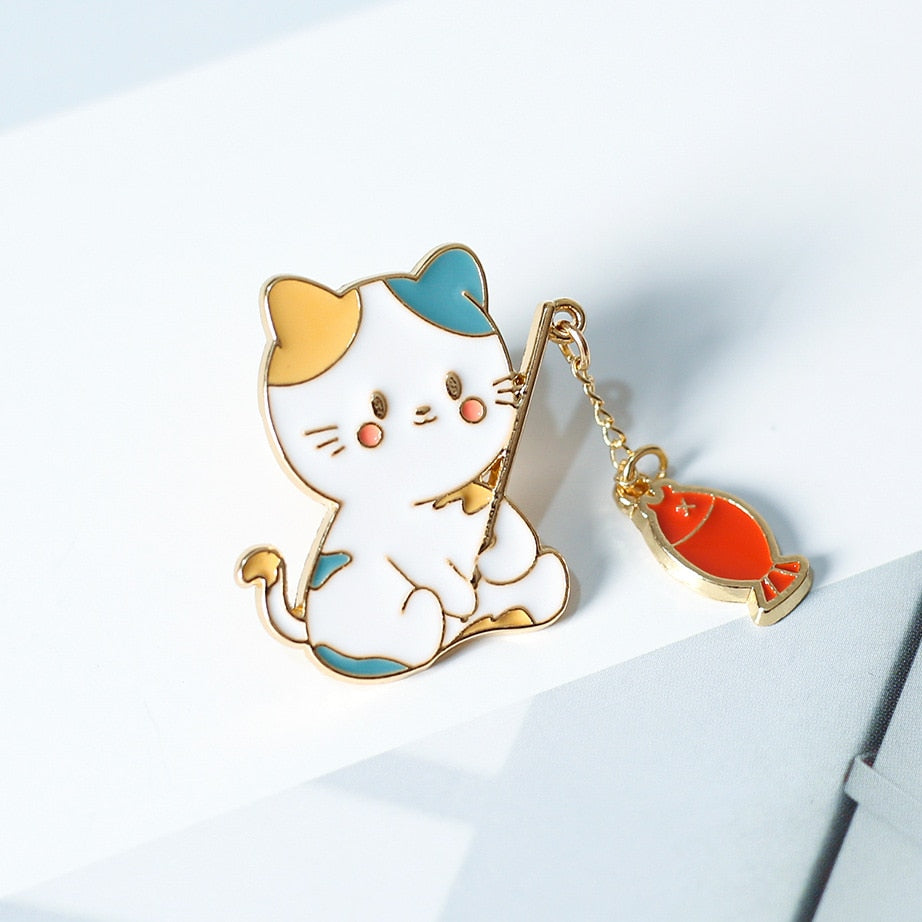 Fishing cat Pin