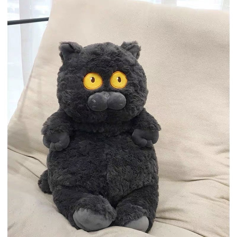 Fluffy Black Cat Plush
