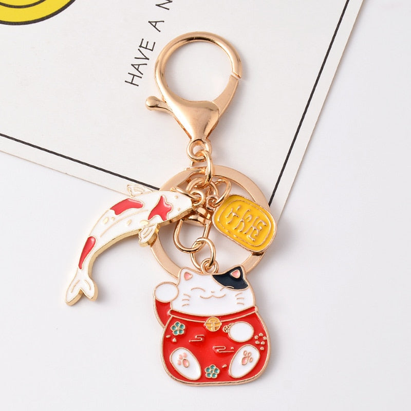 Fortune Cat Keychain