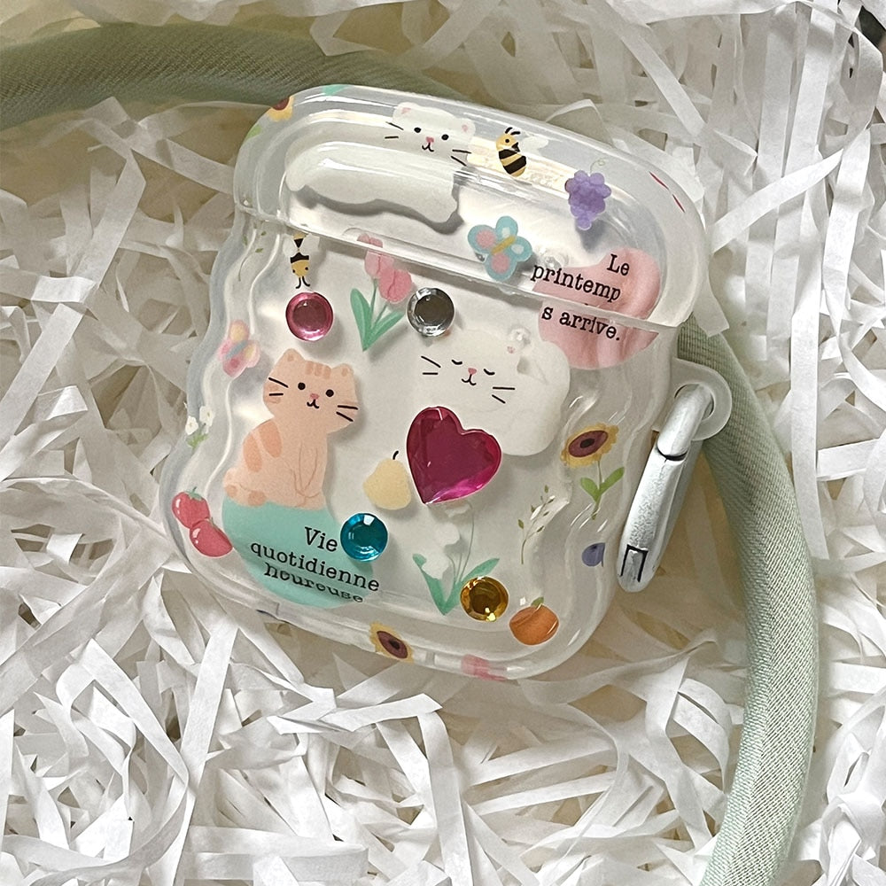 French Cat Quote Airpod Case