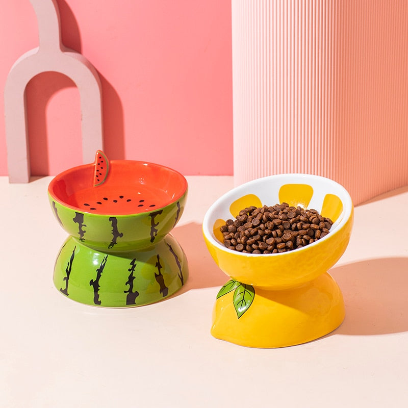 Fruit Ceramic Cat Bowl