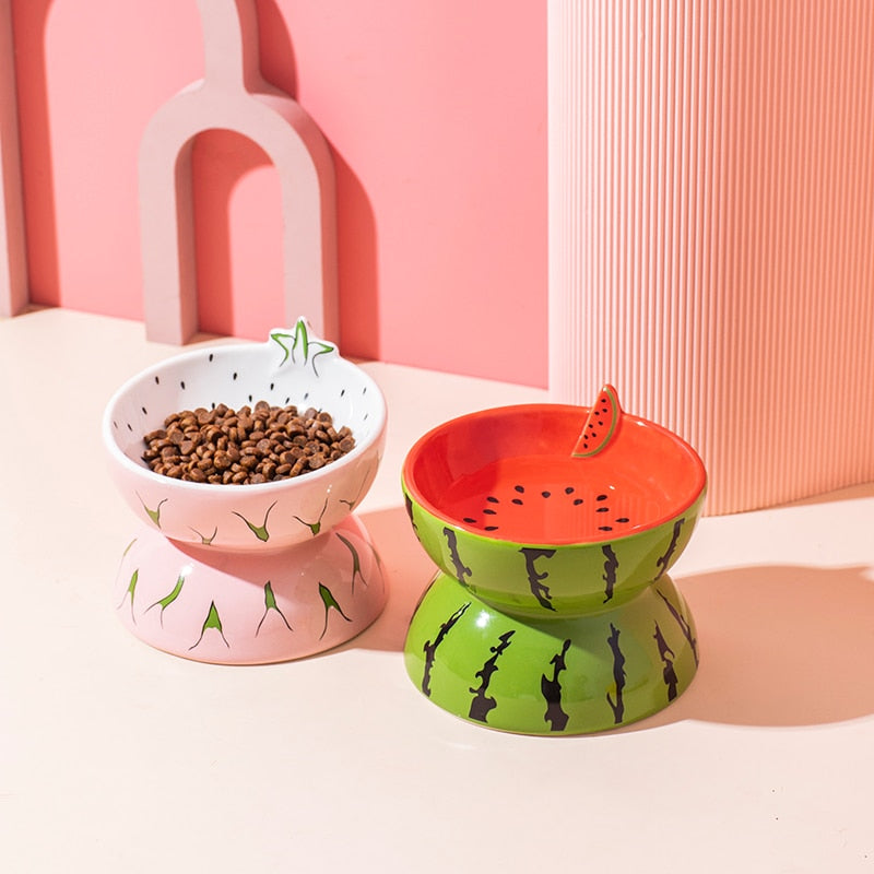 Fruit Ceramic Cat Bowl