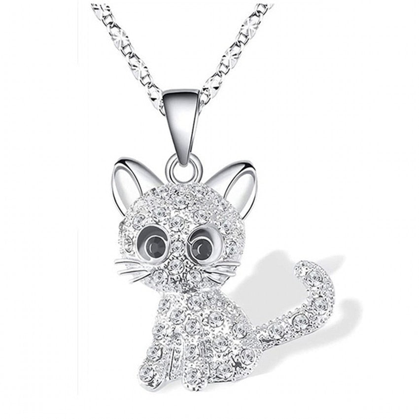 Full Diamond Cat Necklace