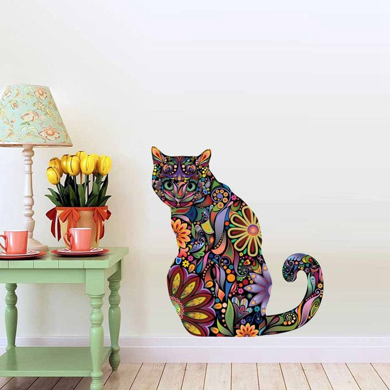 Geometric Cat Wall Art