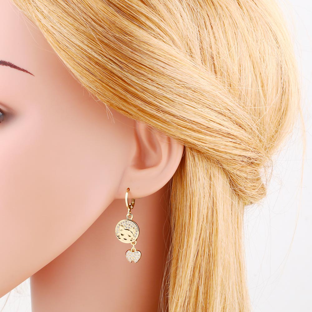 Gold Cat Earrings
