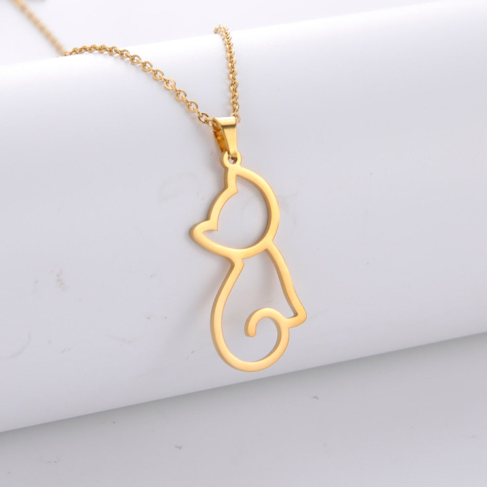 Gold Cat Necklace