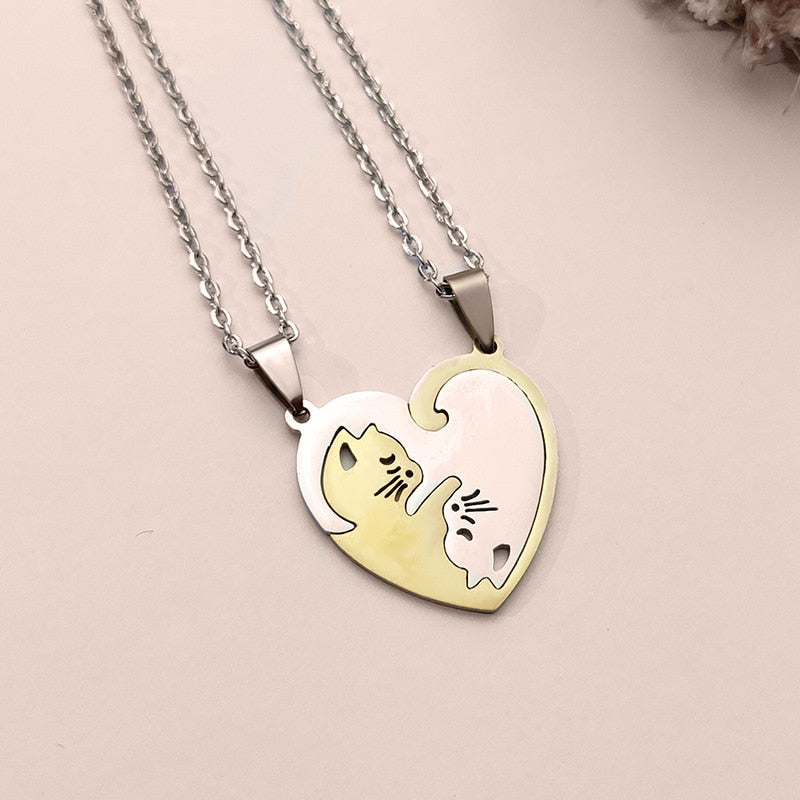 Gold Yin Yang Cat Necklace