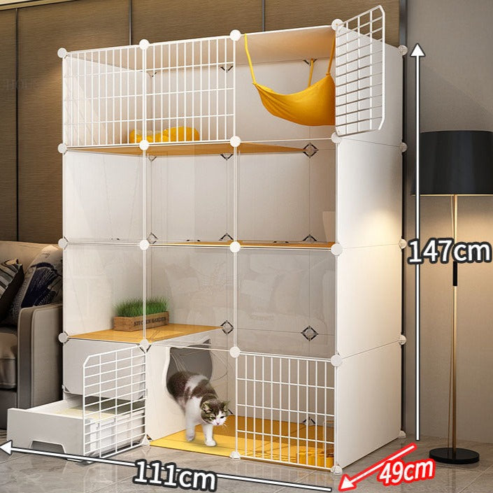 Indoor Cat Cage with Litter Box