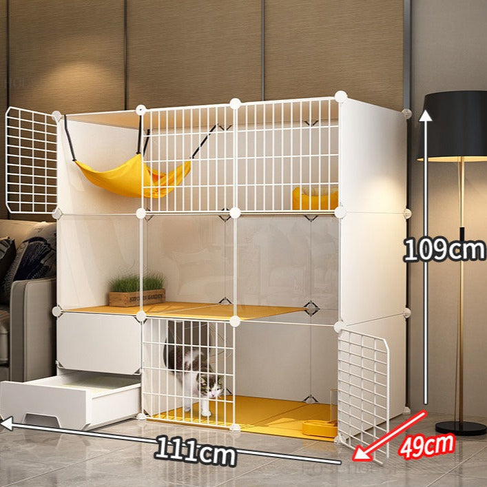 Indoor Cat Cage with Litter Box