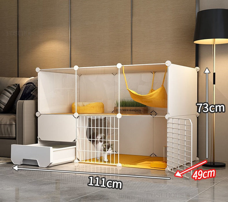 Indoor Cat Cage with Litter Box