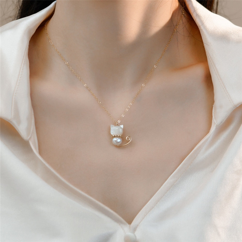 Jade Cat Necklace