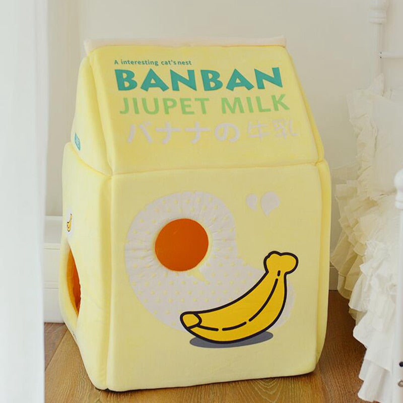 Kawaii Milk Cat Bed