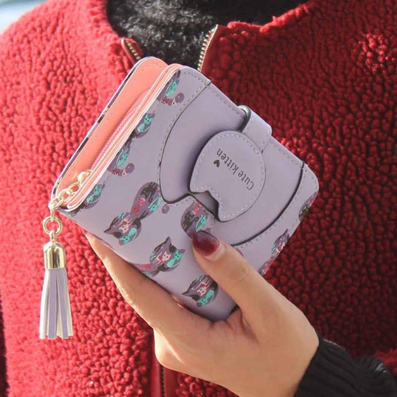 Leather Cat Purse