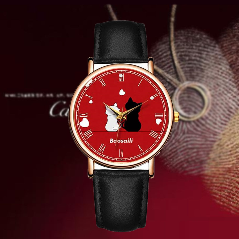 Leather Cat Watch