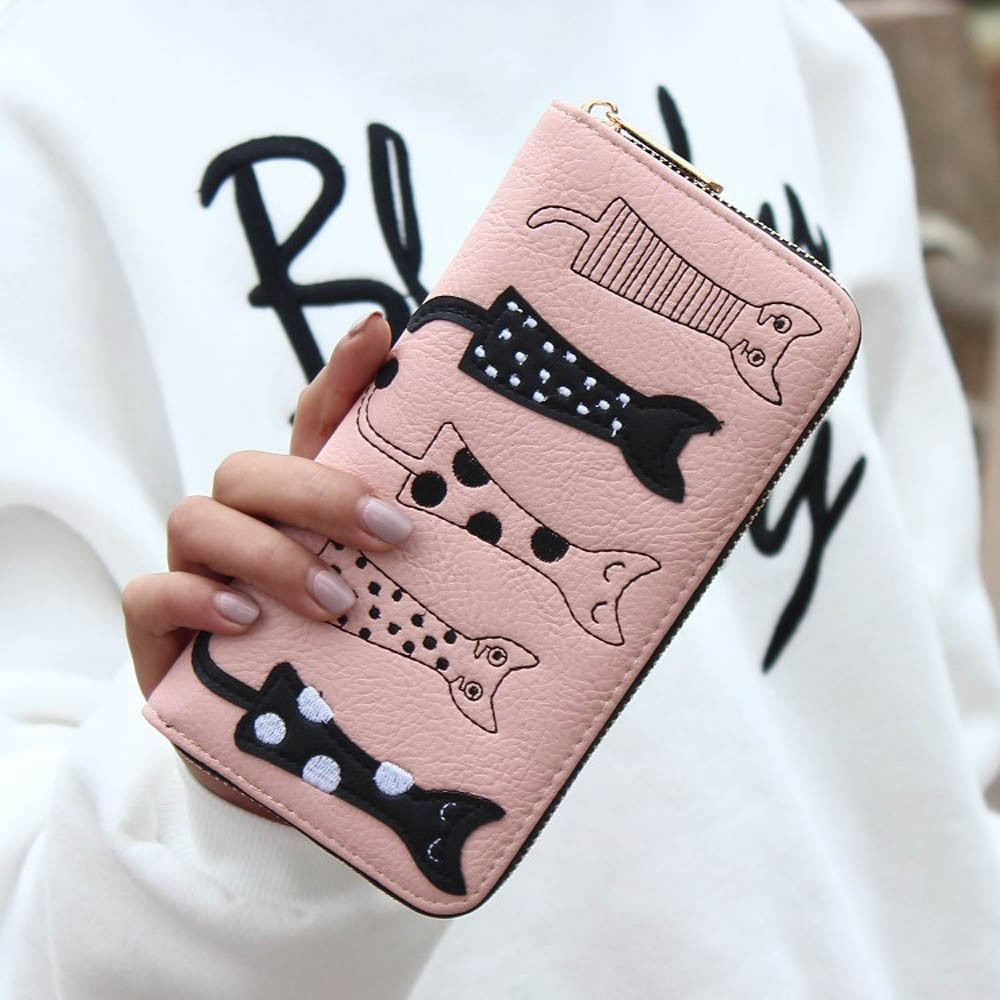 Long Cartoon Cat Purse