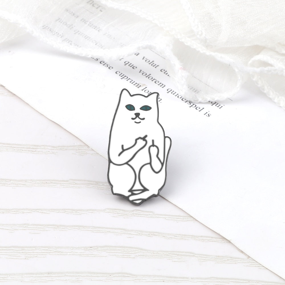 Lying Cat Enamel pin