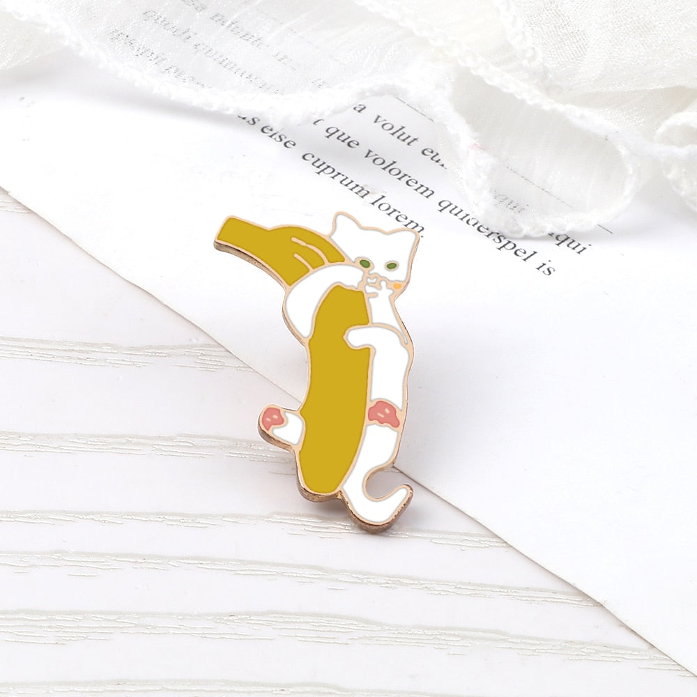 Lying Cat Enamel pin
