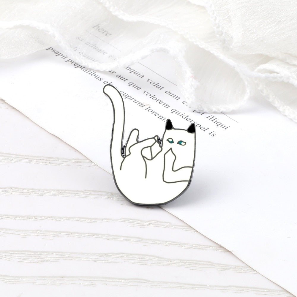 Lying Cat Enamel pin