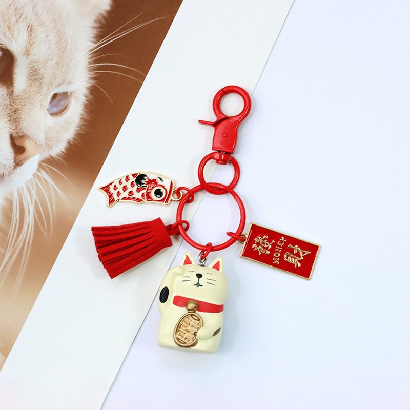 Maneki Neko Cat Keychain