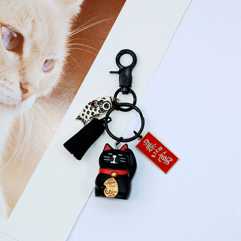 Maneki Neko Cat Keychain