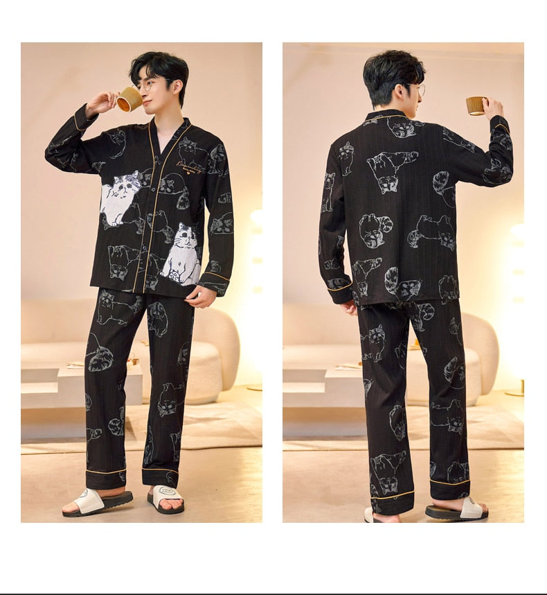 Mens Cat Pajamas