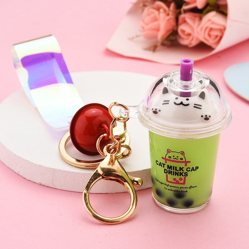 Milktea Cat Keychain