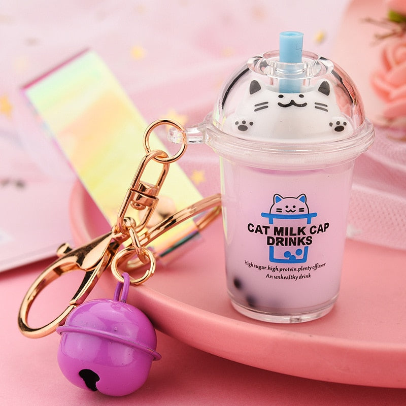 Milktea Cat Keychain