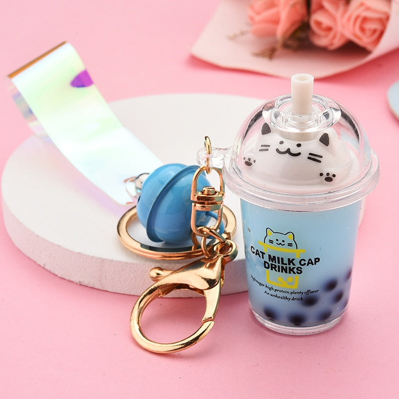 Milktea Cat Keychain