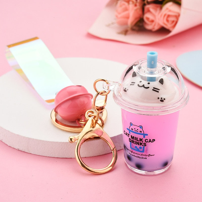 Milktea Cat Keychain
