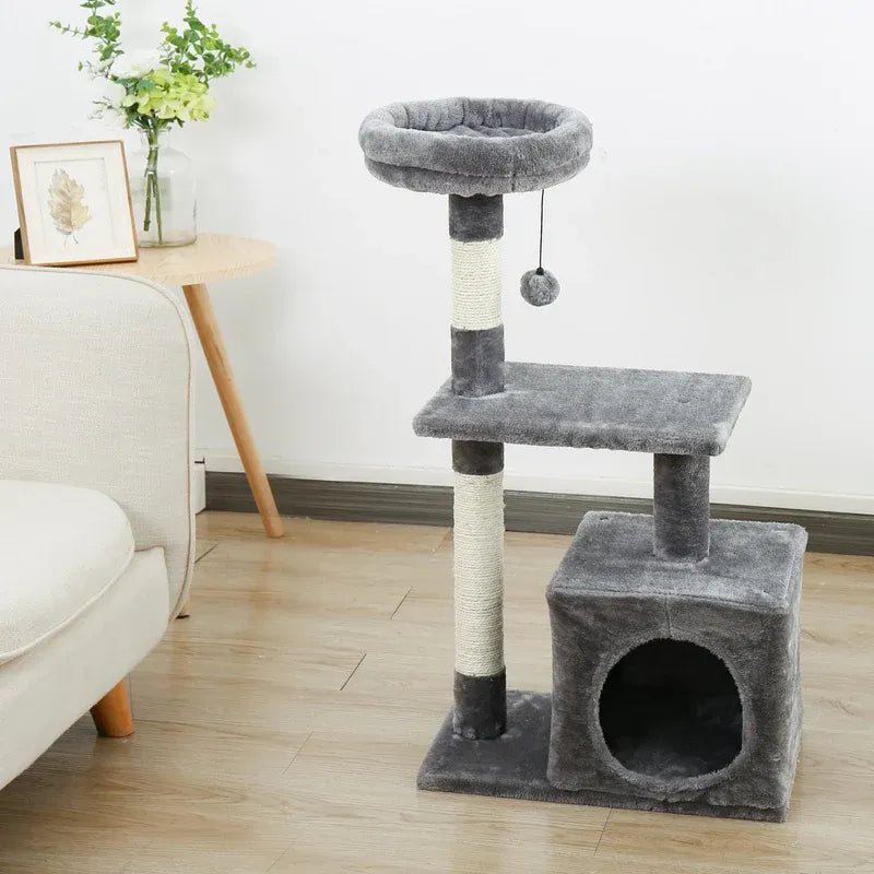 Albero tiragraffi MiniClimb grigio elegante integrato nell’arredamento di casa