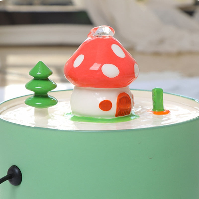 Mushroom Cat Water Fountain
