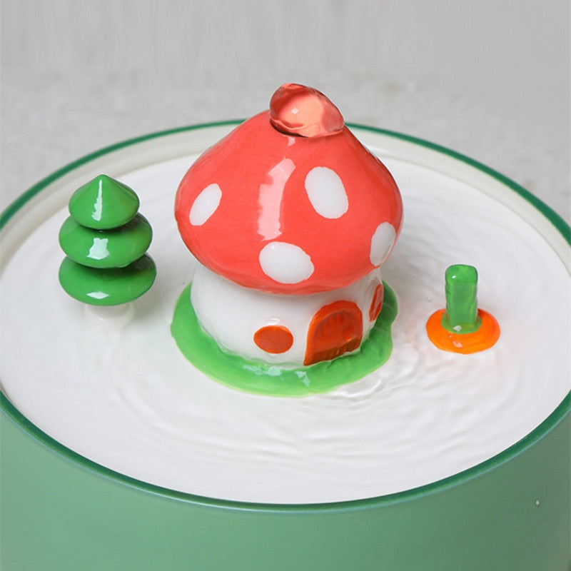 Mushroom Cat Water Fountain