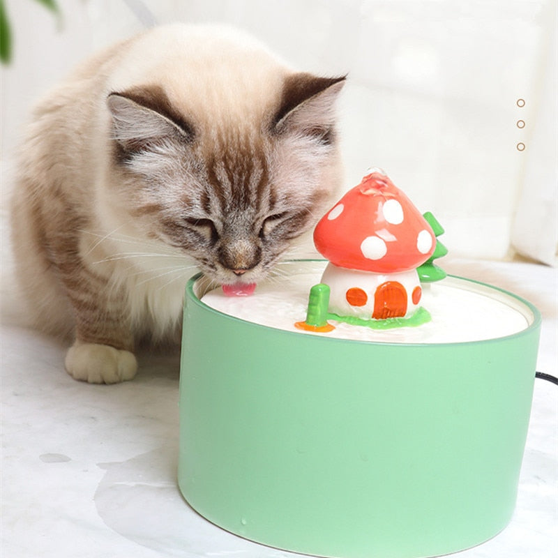 Mushroom Cat Water Fountain