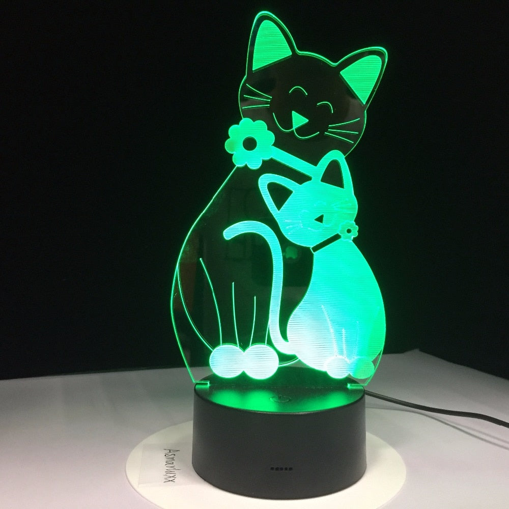 Neon Cat Night Light
