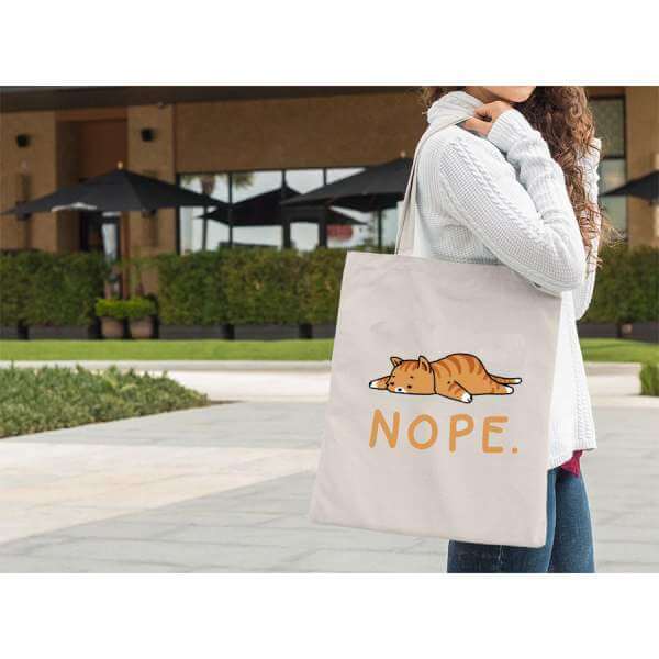 "Nope" Cat Tote Bag