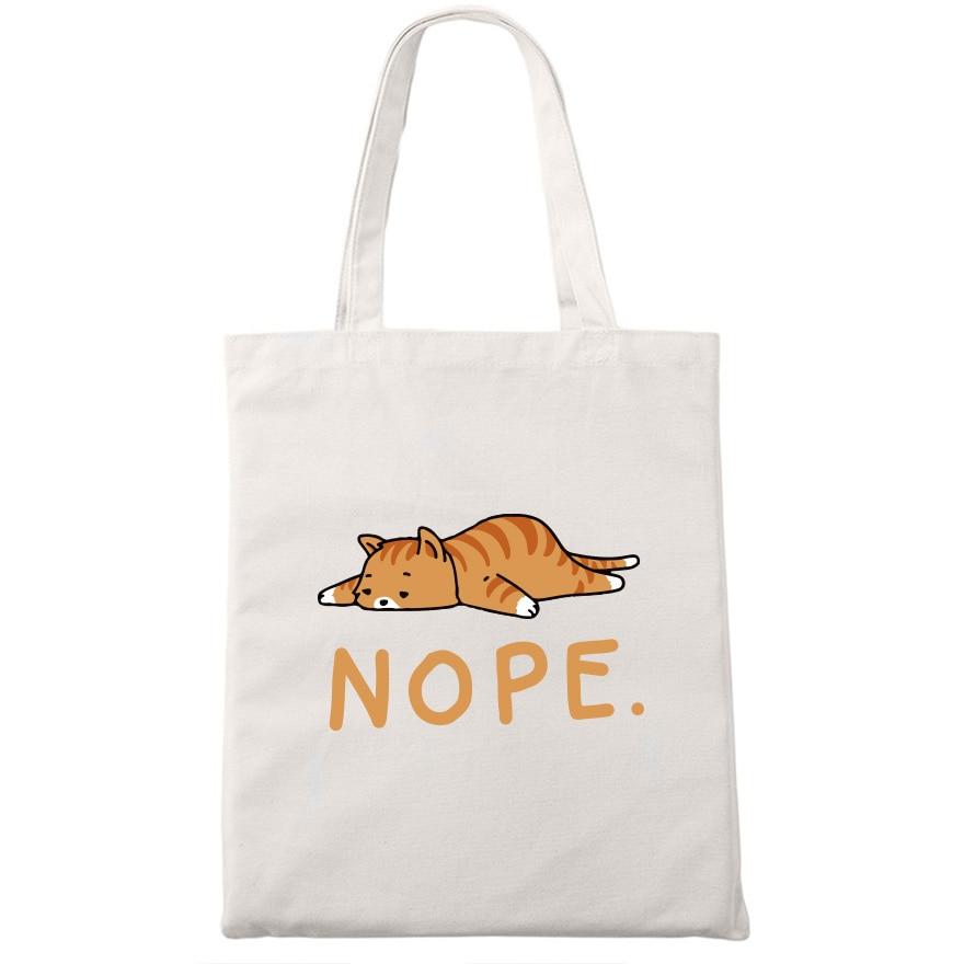 "Nope" Cat Tote Bag