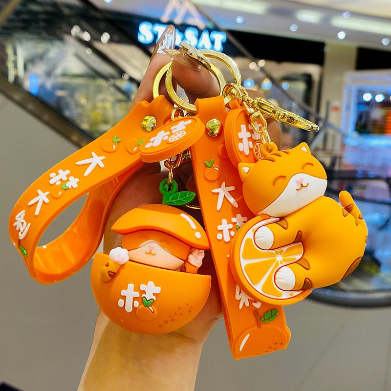 Orange Cat Keychain