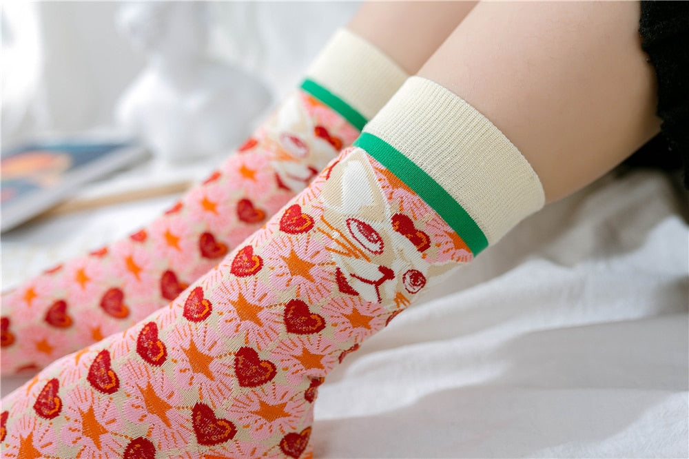 Orange Cat Socks