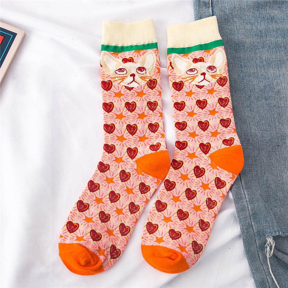 Orange Cat Socks