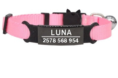 Personalized Cat Collar with Bell