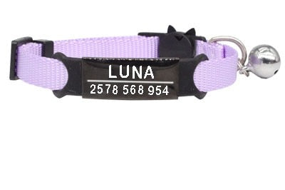 Personalized Cat Collar with Bell