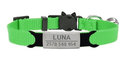 Personalized Cat Collar with Bell